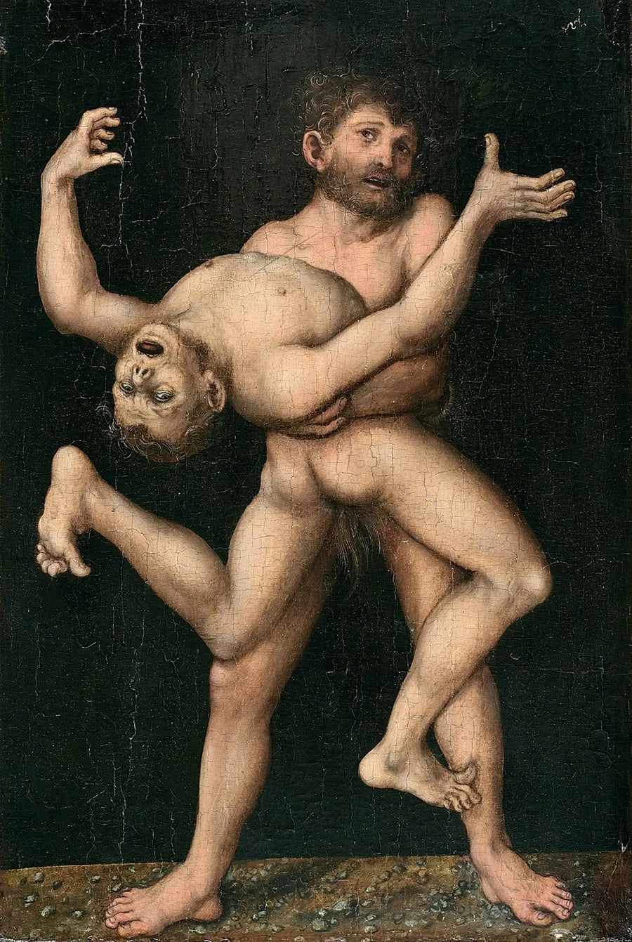 Herkules og Antæus - Lucas Cranach den Ældre