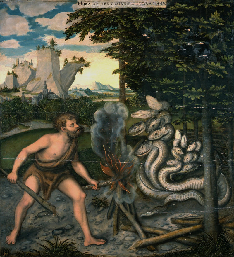 Hercules dræber Lernehøjen - Lucas Cranach den Ældre
