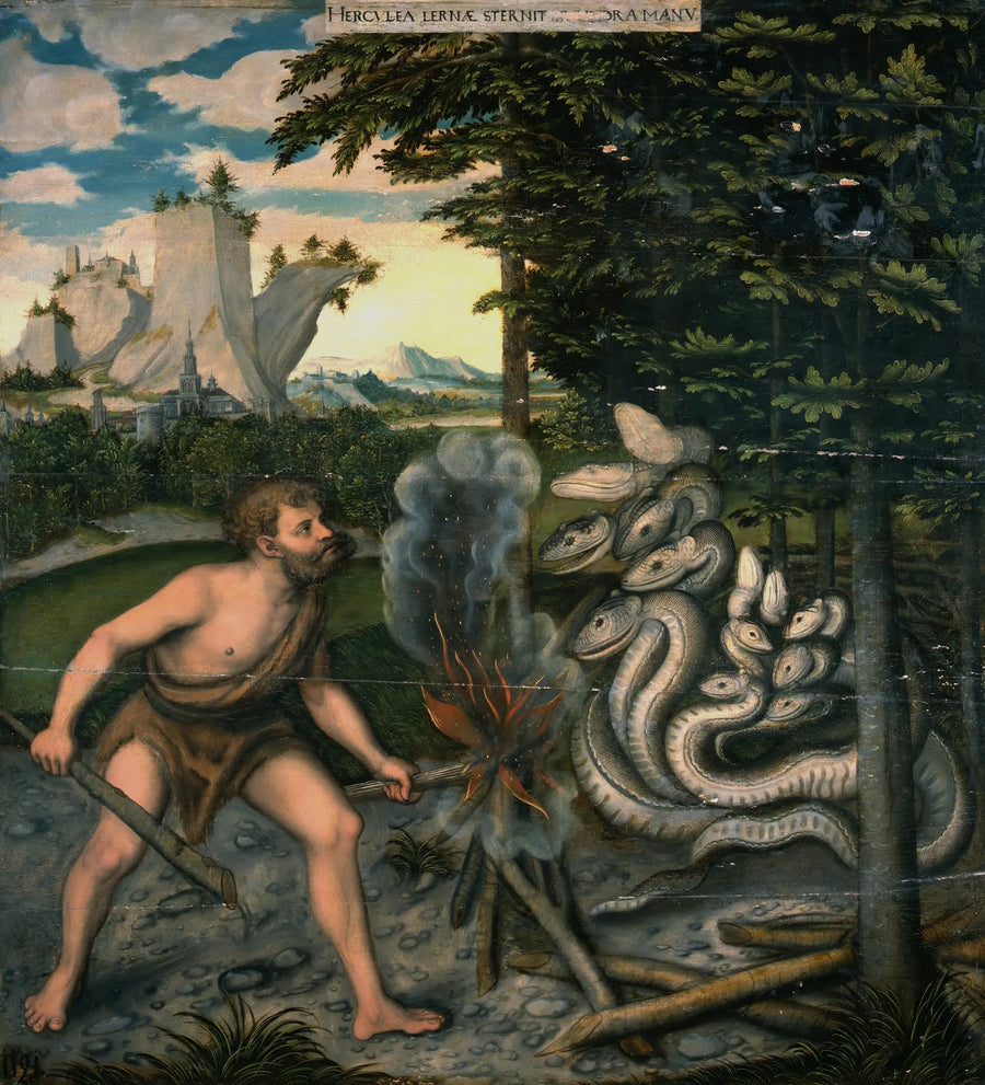 Hercules dræber Lernehøjen - Lucas Cranach den Ældre