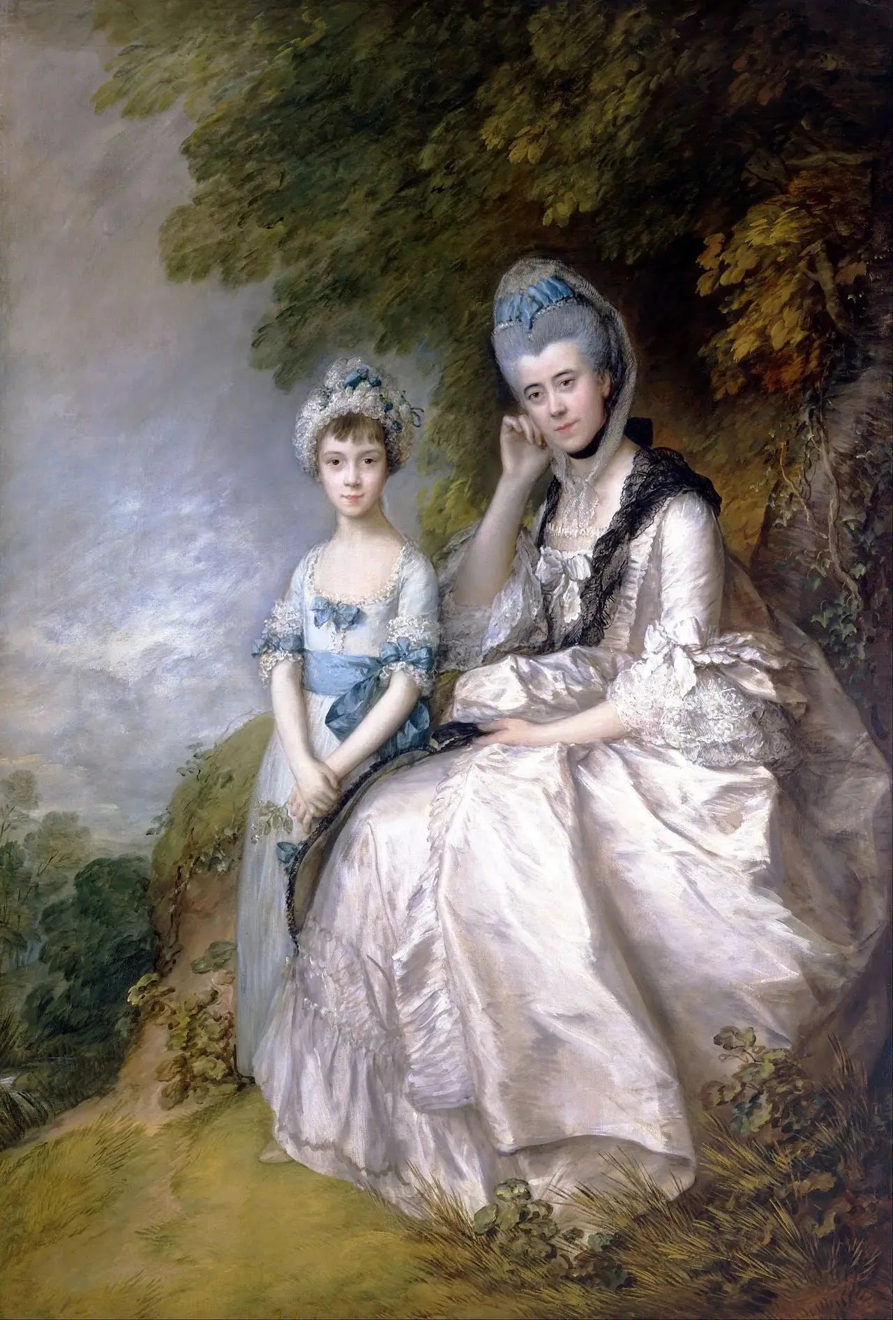 Hester, comtesse de Sussex, et sa fille, Lady Barbara Yelverton - Thomas Gainsborough image 1 tableau peint à l’huile sur toile