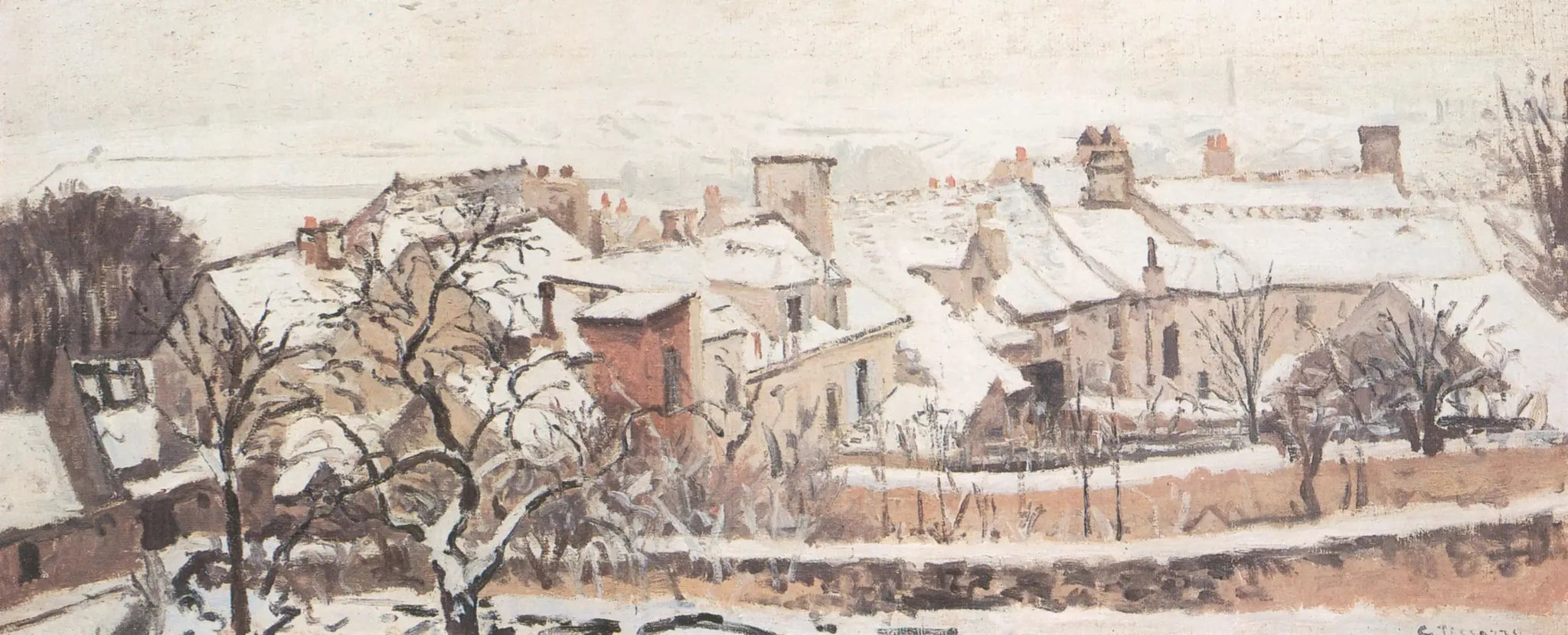 Hiver - Camille Pissarro image 1 reproduction de peinture à l’huile