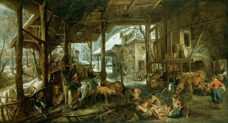Vinter : Indersiden af en lade - Peter Paul Rubens
