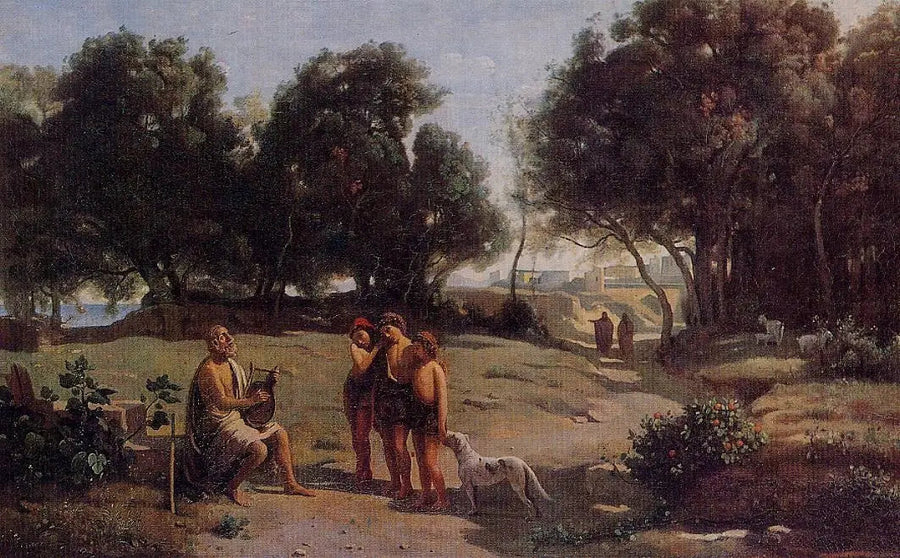 Homère og hyrderne - Jean-Baptiste Camille Corot