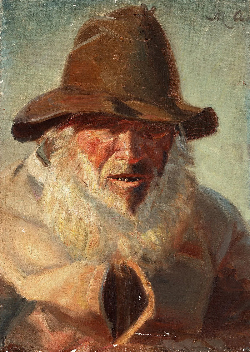 Mand med hvidt skæg. - Michael Peter Ancher
