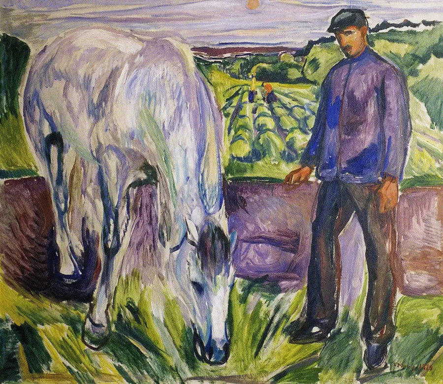 Mand med hest - Edvard Munch