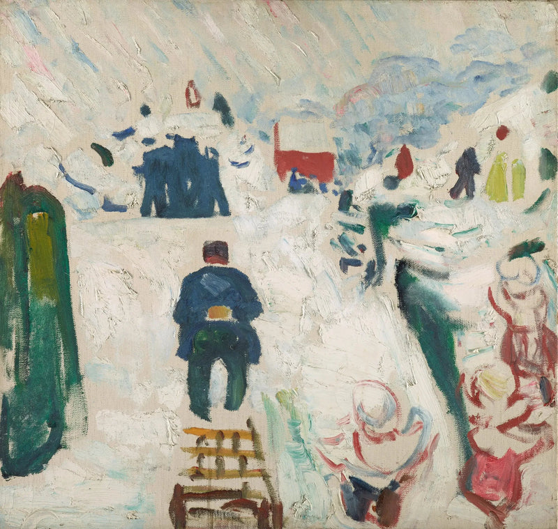 Mand med slæde - Edvard Munch