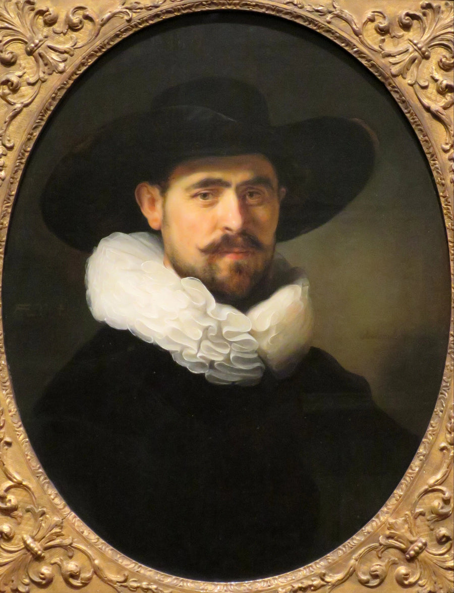 Portræt af en skægget mand iført en bredskygget hat, sandsynligvis Pieter Seijen (1592-1652) - Rembrandt