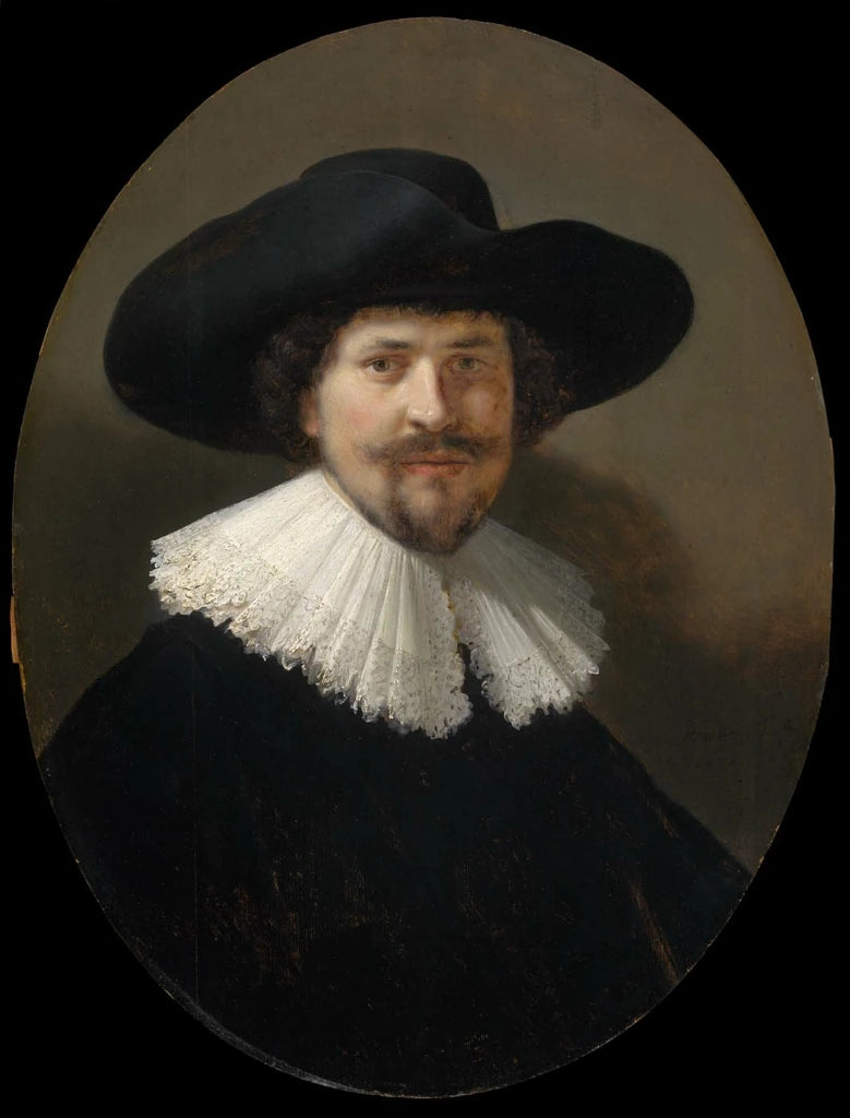 Portræt af en mand med en sort hat - Rembrandt