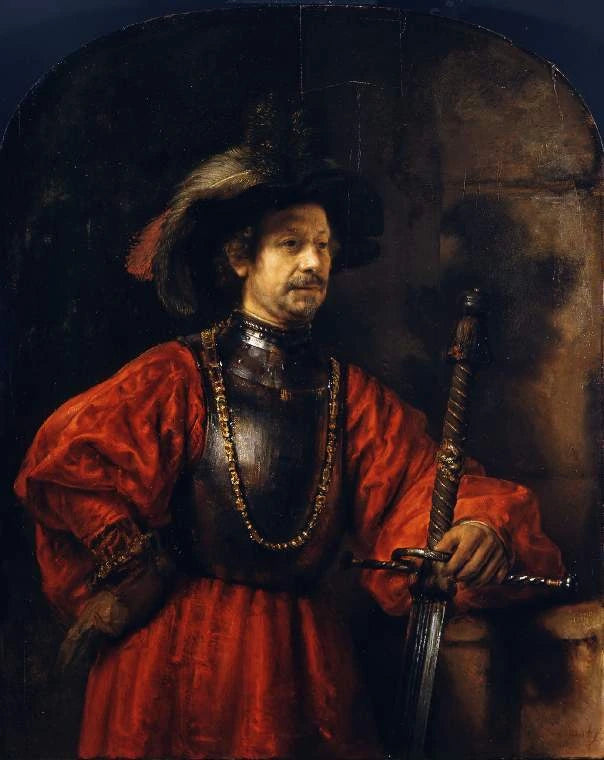 Portræt af en mand i militæruniform - Rembrandt