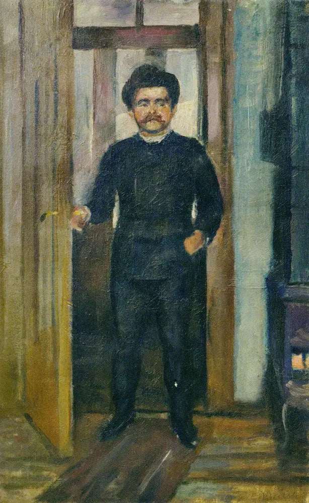 Mand stående i havnens åbning - Edvard Munch