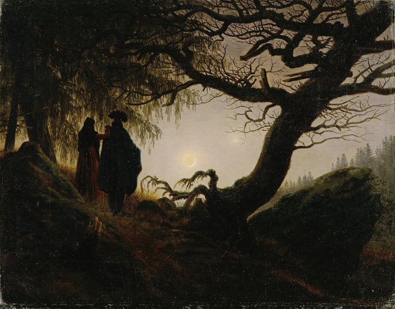 Mand og Kvinde, der betragter Månen - Caspar David Friedrich