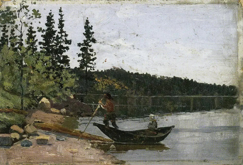 Mand og kvinde i en båd - Edvard Munch