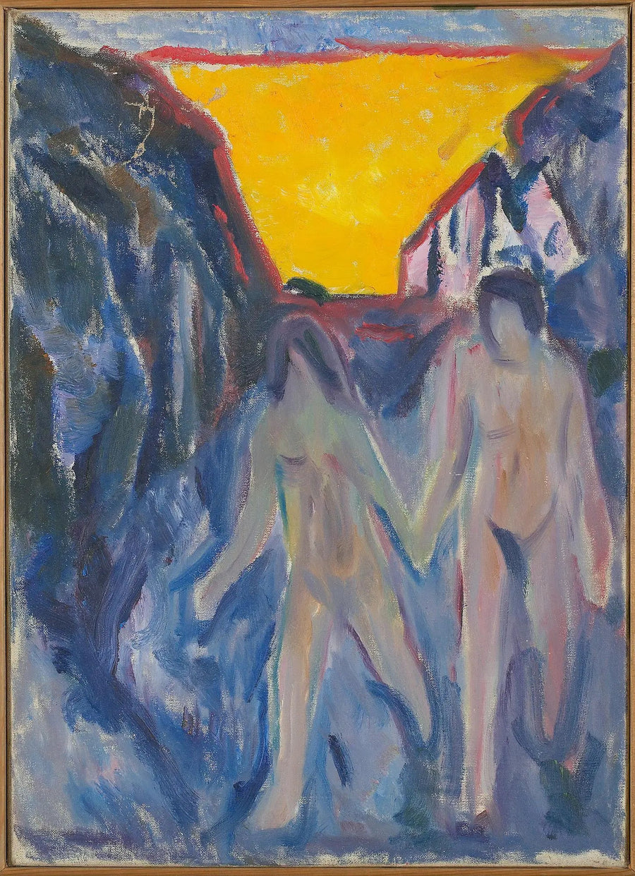 Mand og kvinde nøgne, gående - Edvard Munch