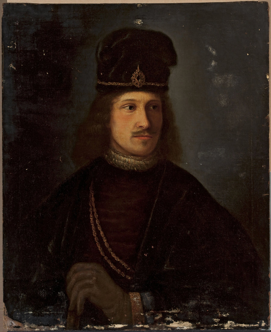 Portræt af en mand med en stor kasket - Rembrandt