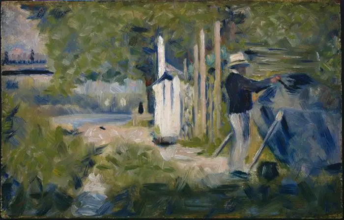 Mand, der maler en båd - Georges Seurat