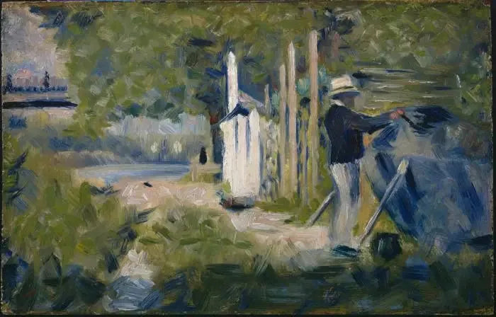 Mand, der maler en båd - Georges Seurat
