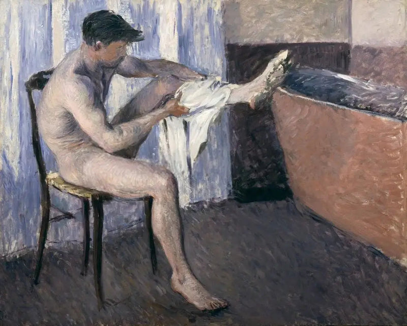 Mand der tørrer sit ben - Gustave Caillebotte