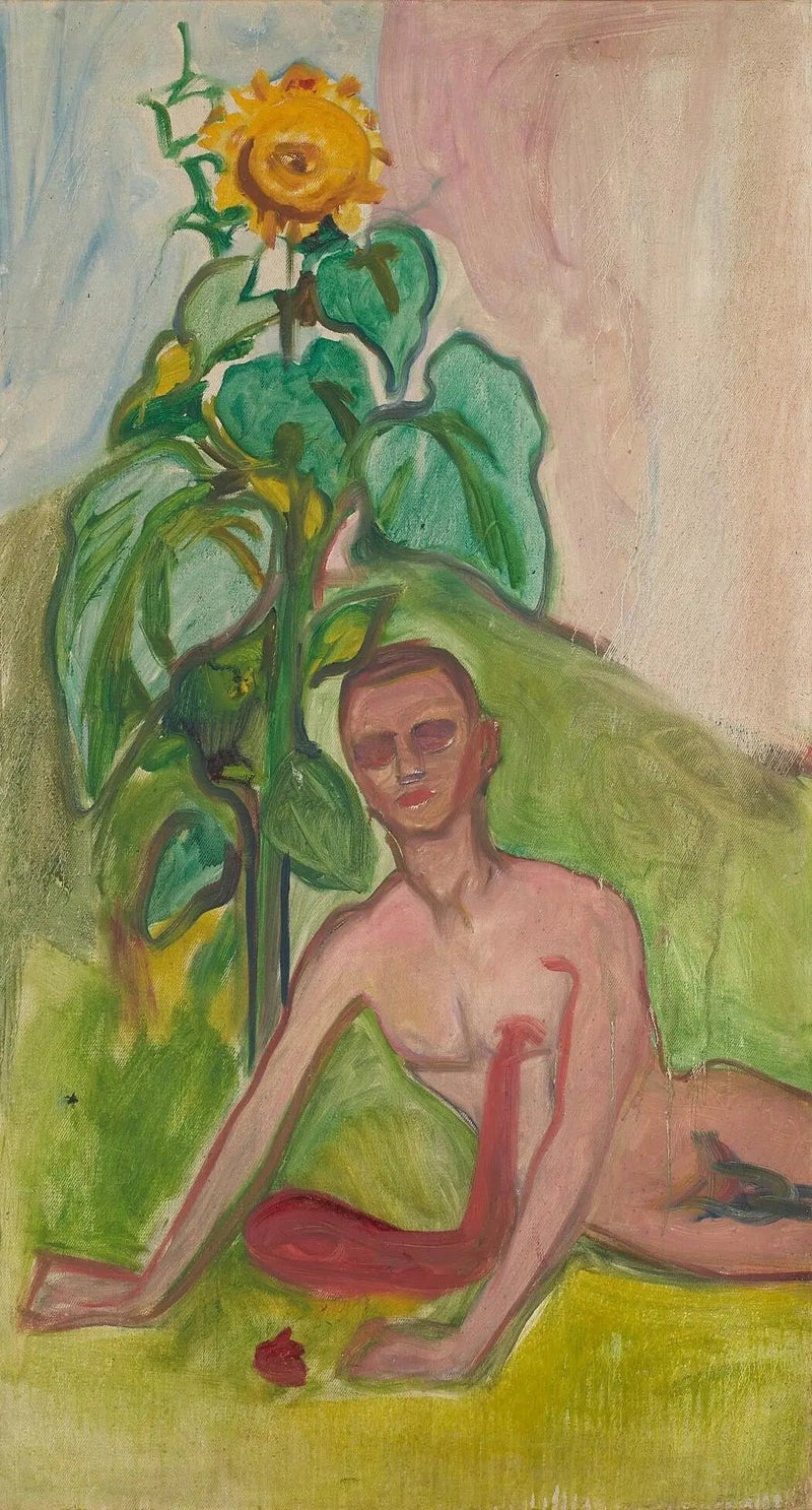Mand der bløder og Solsikke - Edvard Munch
