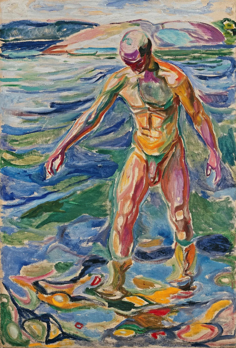 Mand der bader - Edvard Munch