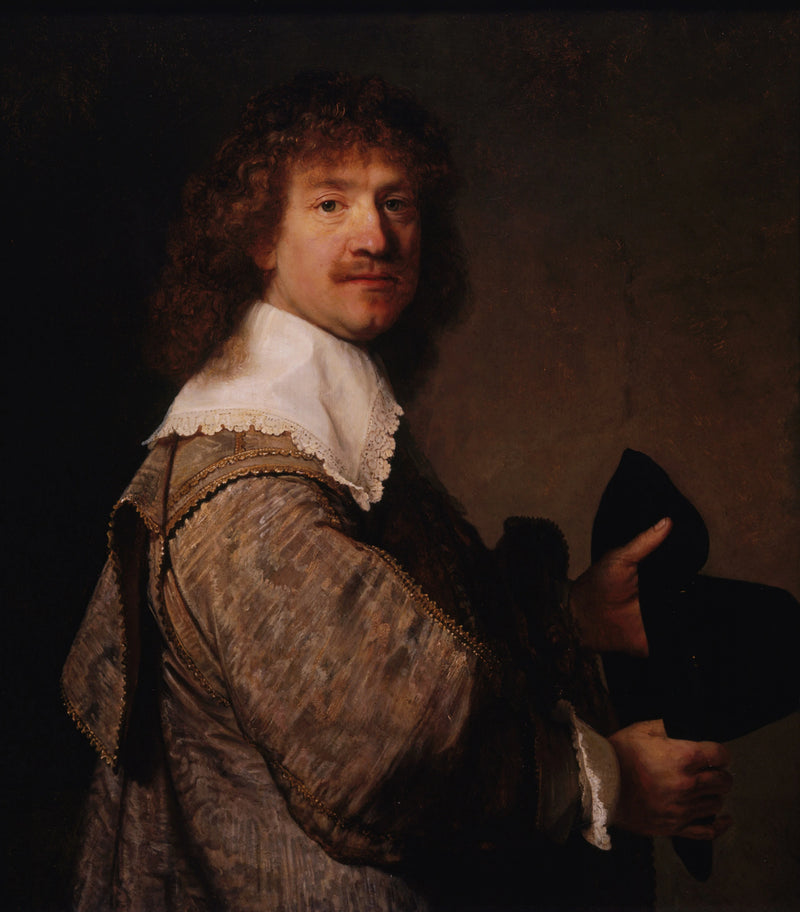 Portræt af en mand der holder en hat - Rembrandt
