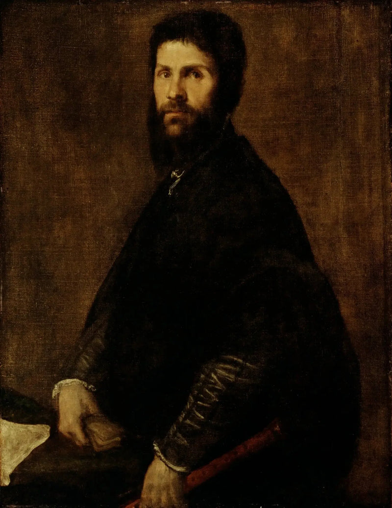 Homme holder en fløjte - Titian