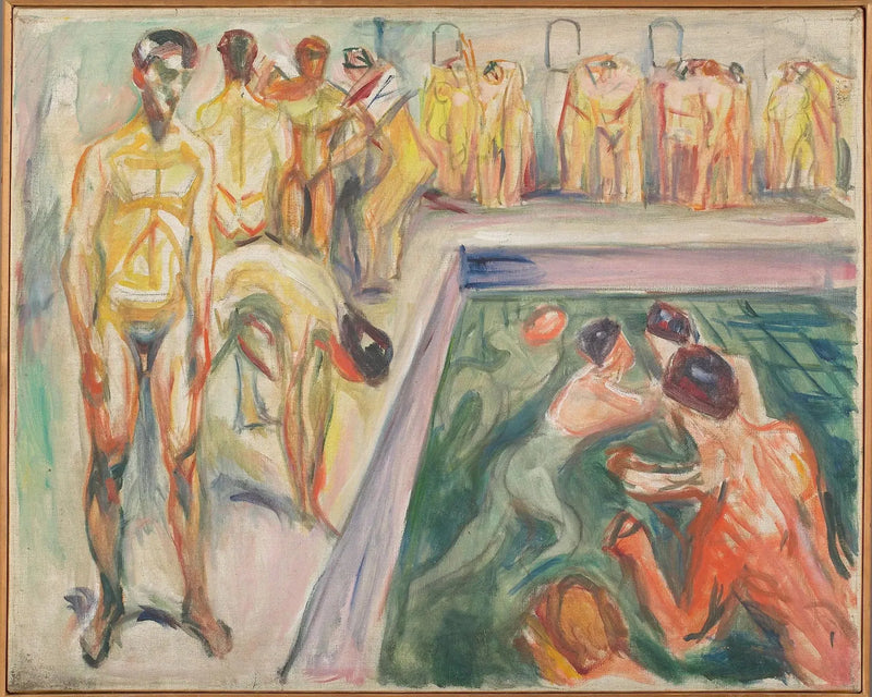 Nøgne mænd ved poolen - Edvard Munch
