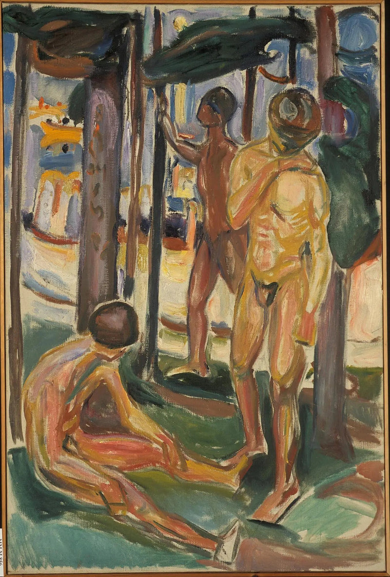 Nøgne mænd i et landskab - Edvard Munch
