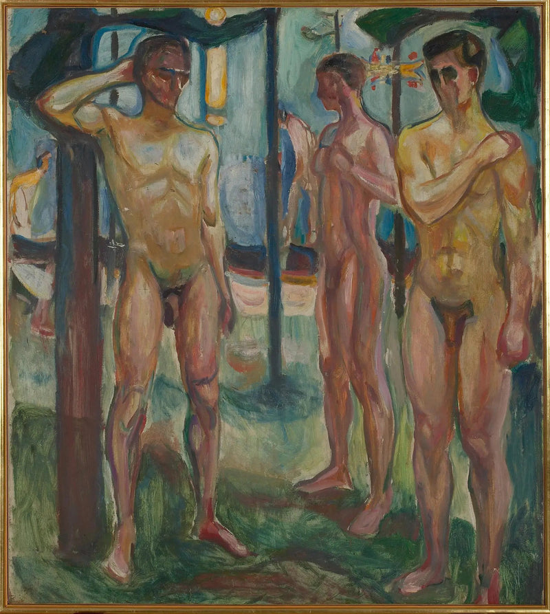 Nøgne mænd i et landskab - Edvard Munch