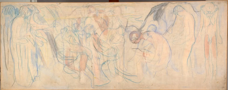 Nøgne mænd i et landskab - Edvard Munch