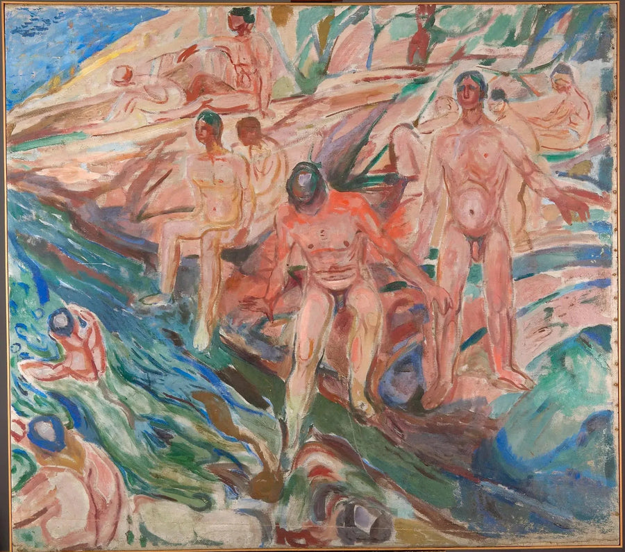 Mænd der bader på klipperne - Edvard Munch
