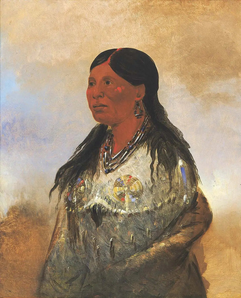 Hón-je-a-pút-o, ægtefælle til bjørnejægeren - George Catlin