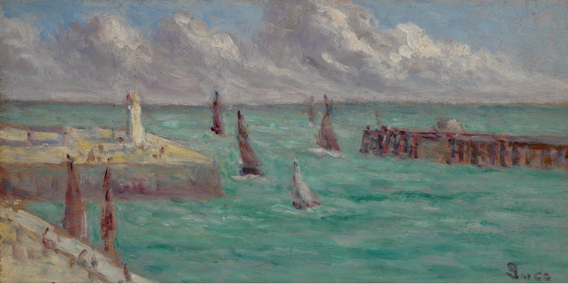 Honfleur, fyrtårnet og moleen - Maximilien Luce