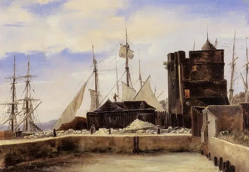 Honfleur, den gamle kaj - Jean-Baptiste Camille Corot