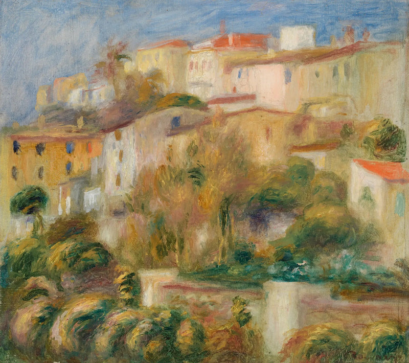 Huse på en bakke (Gruppe af huse på en skråning) - Pierre-Auguste Renoir