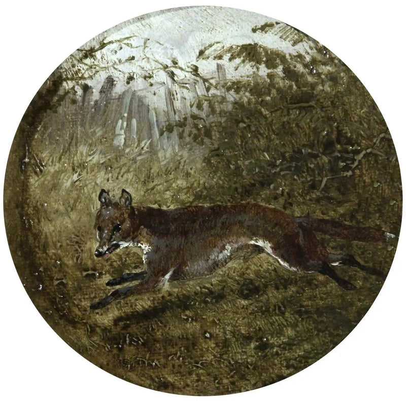 Otte cirkulære jagtscener på ræv: rævens flugt - John Frederick Herring, Sr.