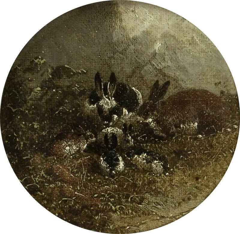 Otte cirkulære landbrugsscener: kaniner - John Frederick Herring, Sr.
