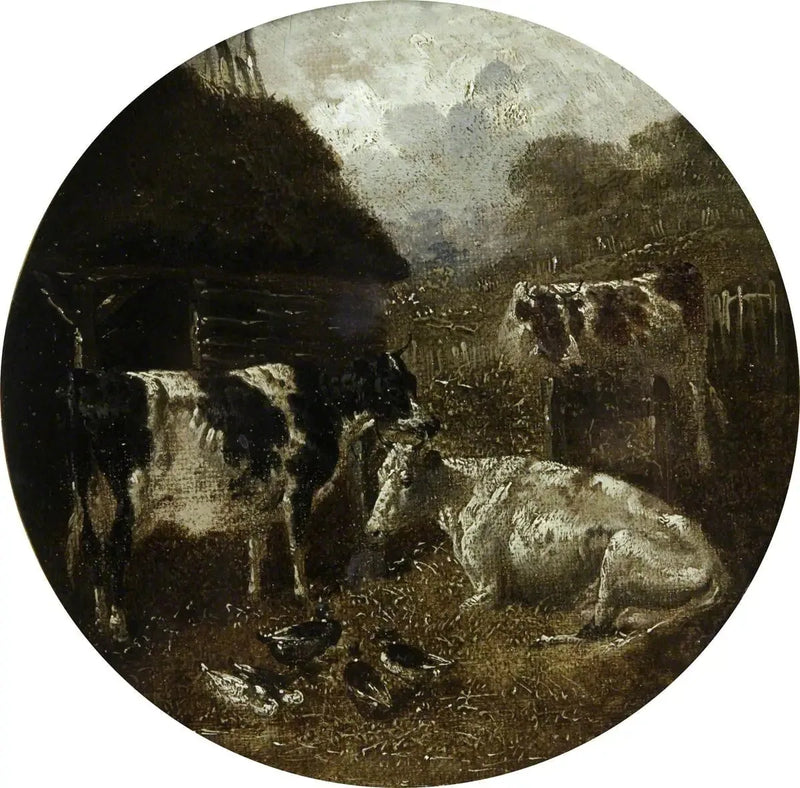 Otte cirkulære landbrugsscener: køer - John Frederick Herring, Sr.