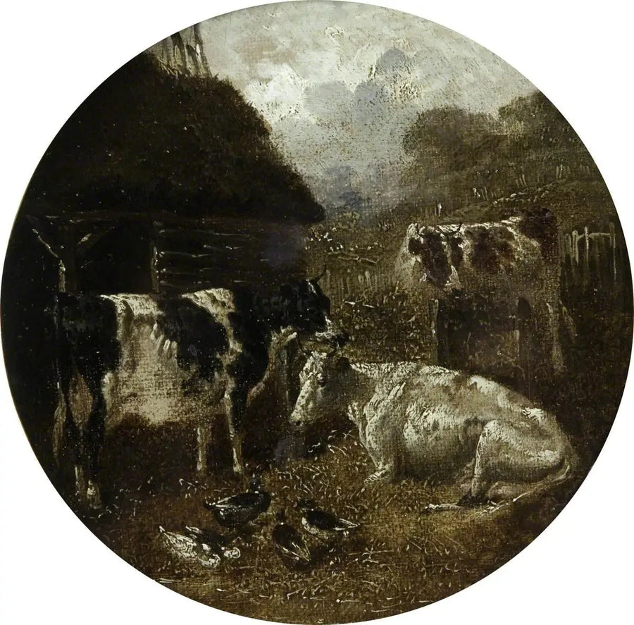 Otte cirkulære landbrugsscener: køer - John Frederick Herring, Sr.