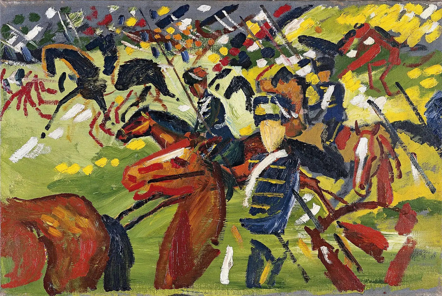 Hussarer på udgang - August Macke