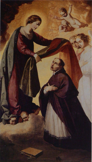 Pålægning af stolaen til Sankt Ildephonsus - Francisco de Zurbarán