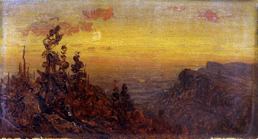Indiens ved lejrbålet - Måneskin - Sanford Robinson Gifford