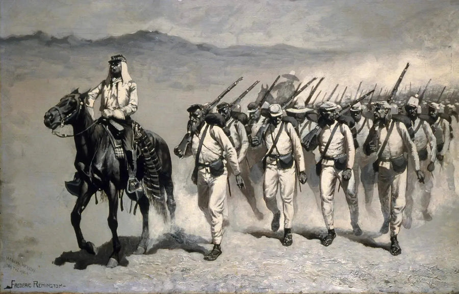 Mexicansk infanteri « På vej » - Frederic Remington