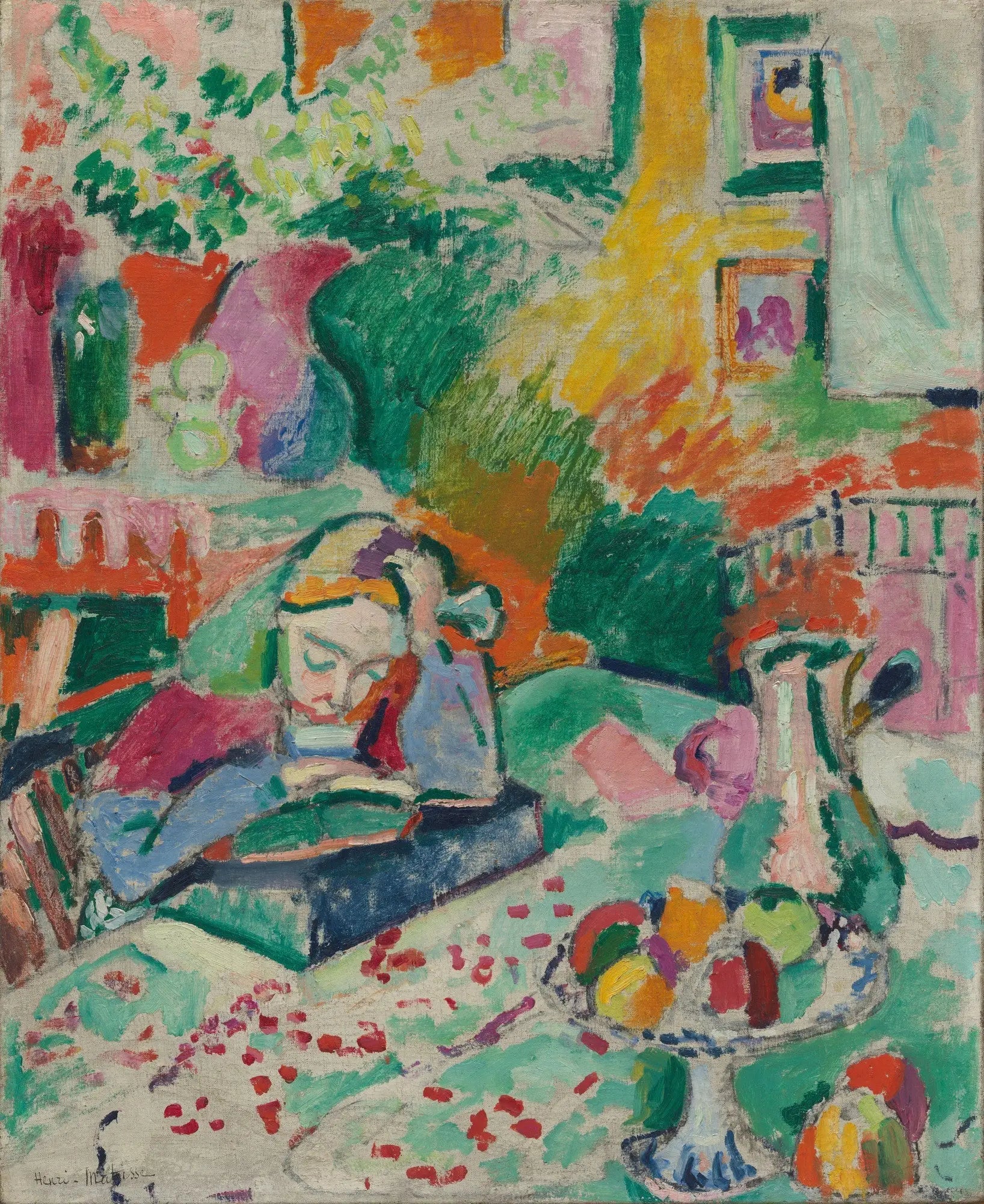 Reproduction du tableau « Intérieur à la fillette - Henri Matisse » par Alpha Reproduction en peinture à l’huile