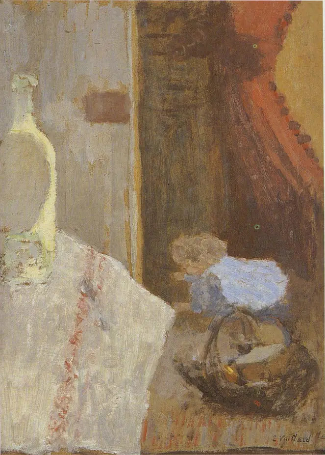 Interiør med rød tapet - Édouard Vuillard