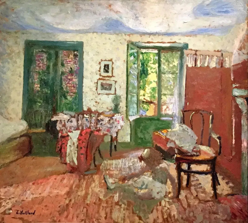 Interior. Annette ved foden af en stol - Édouard Vuillard