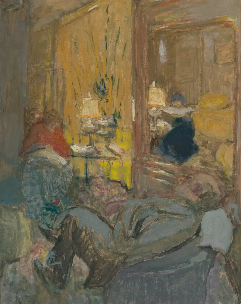 Interiør med tre personer - Édouard Vuillard