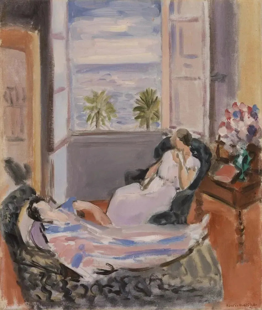Indretning med to personer, åben vindue (Indretning med to personer, åben vindue) - Henri Matisse