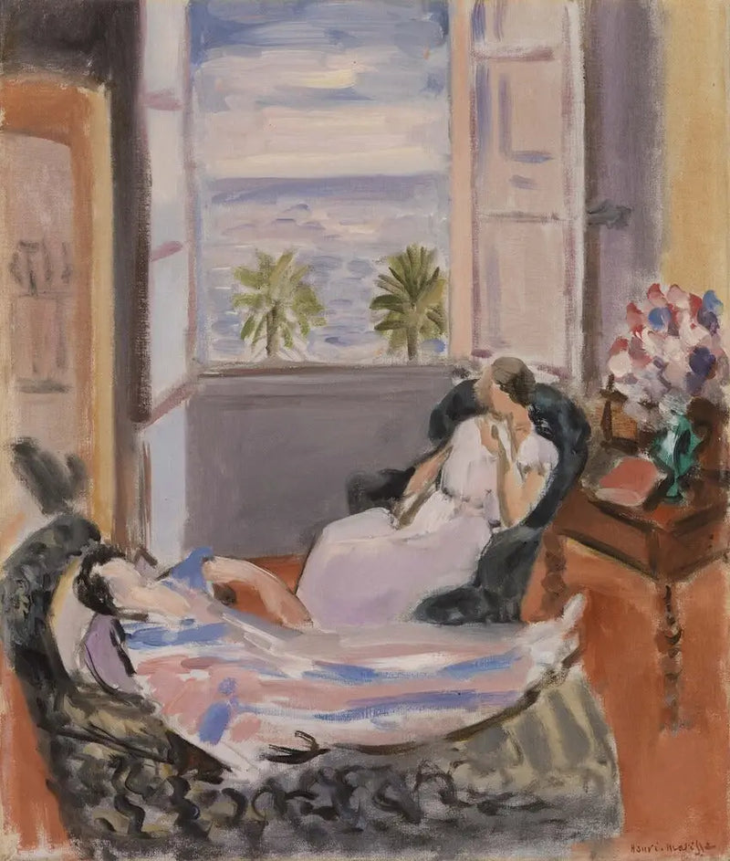 Indretning med to personer, åben vindue (Indretning med to personer, åben vindue) - Henri Matisse