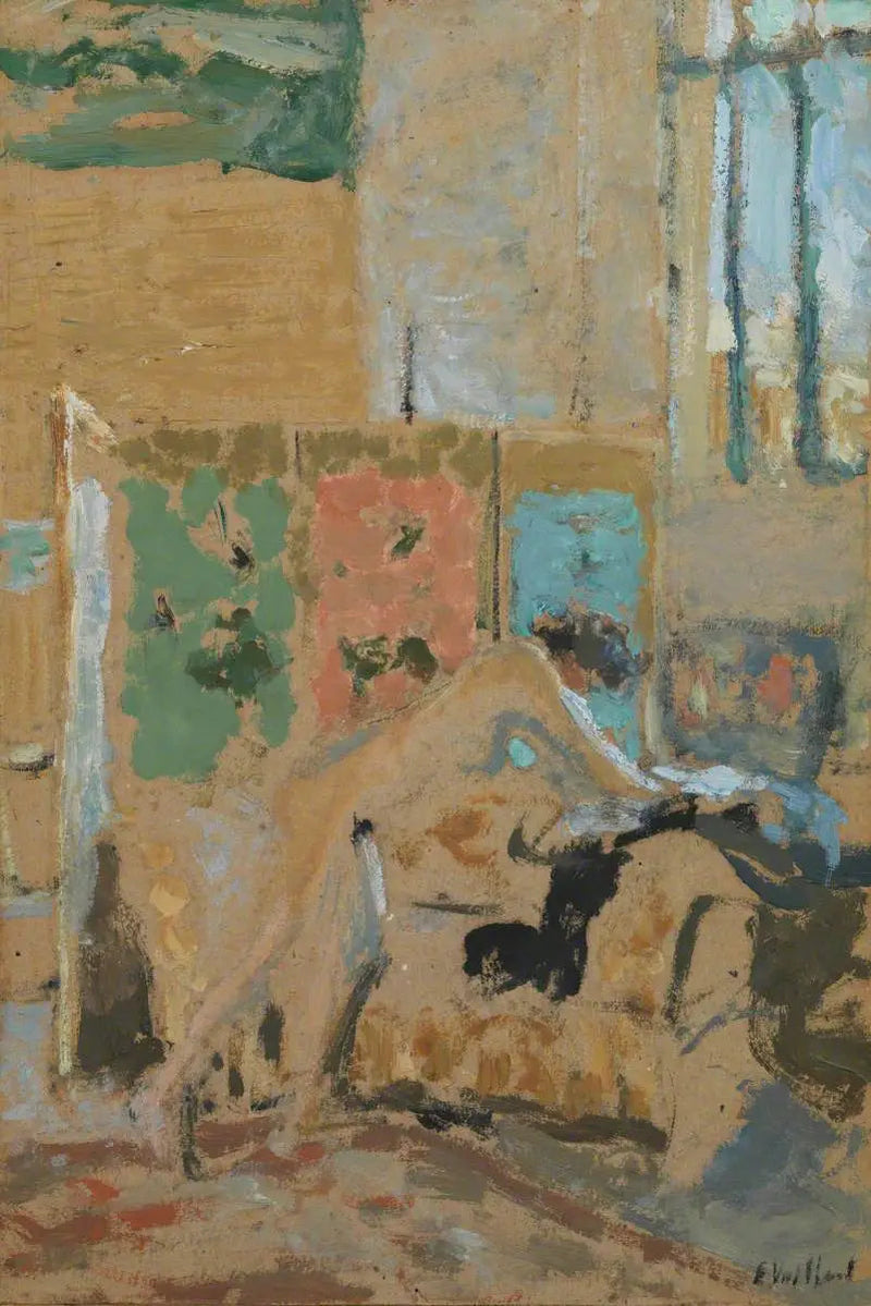 Indretningsbillede med skærm - Édouard Vuillard