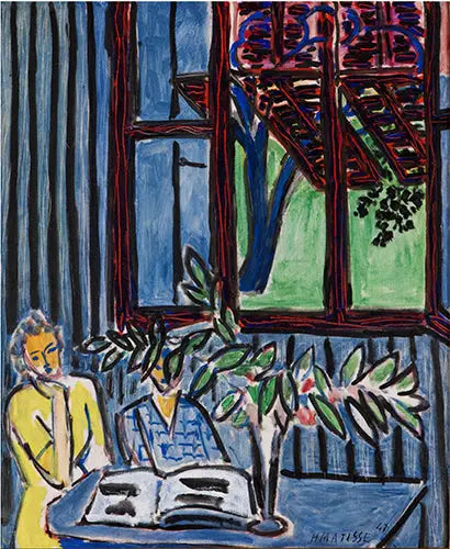 Blå indretning med to unge piger - Henri Matisse